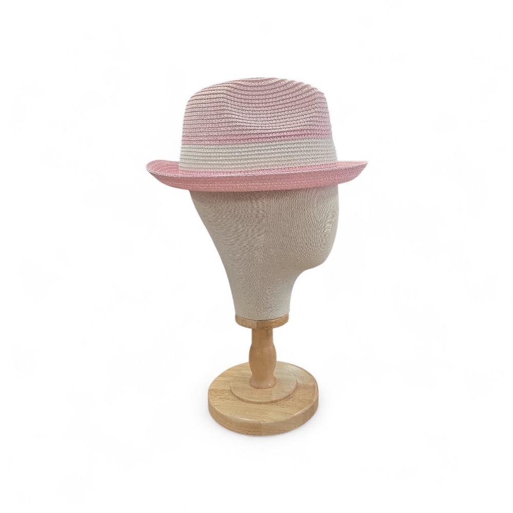BRUNO CAPELO DANTE SEMI-CRUSHABLE FEDORA PINCH FRONT SNAP BRIM PINK WHITE DA220 - Picture 3 of 5